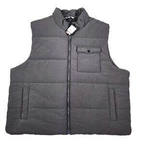 DSG Men's Puffer Vest Full Zip Sleeveless Padded Jacket 2XL Gray New